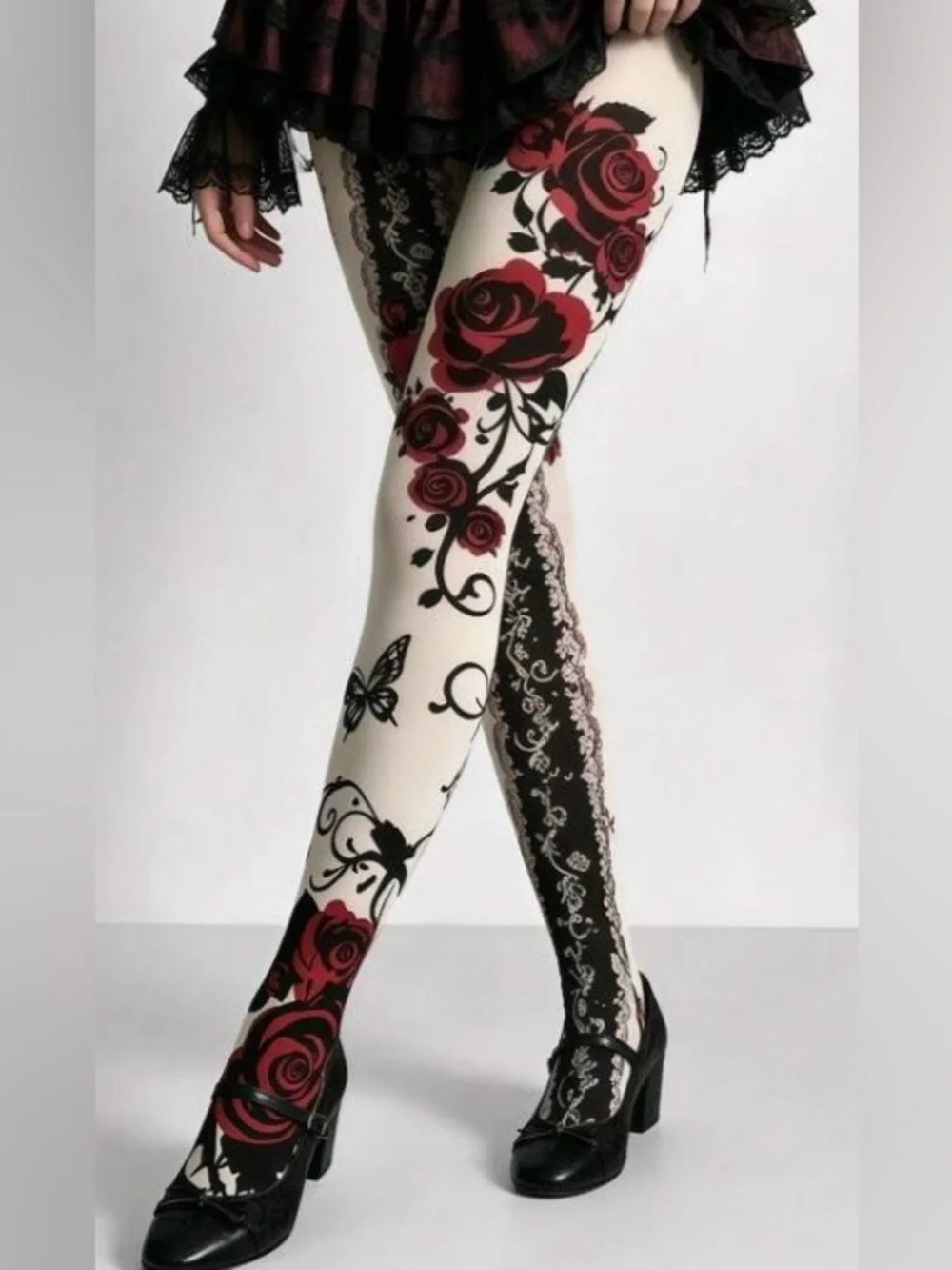 🆕 Floral Opaque Tights